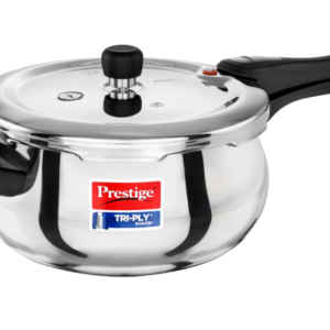Prestige 5 Litre TRIPLY Svachh Outer Lid Pressure Cooker | Handi | Deep Lid for Spillage Control | Gas & Induction Compatible | Gasket Release System | Visual Pressure Indicator | 5Y Warranty | ISI